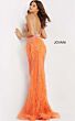Jovani 03023 Feather Skirt Beaded Dress