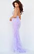 Jovani 03023 Feather Skirt Beaded Dress