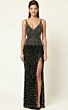 Jovani 43928 Fringe Skirt High Slit Embellished Dress
