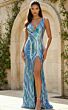Jovani 46247 Open V-Back High Slit Sequin Dress