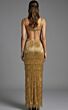 Jovani 49269 Plunging V-Neck Fringe Dress
