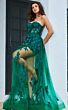 Jovani 02845 Floral Appliques Sheer Dress