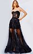 Jovani 02845 Floral Appliques Sheer Dress