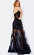 Jovani 02845 Floral Appliques Sheer Dress
