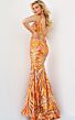 Jovani 06153 Two Tone V-Neck Dress