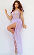 Jovani 07591 Feather Skirt Illusion Dress