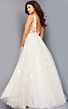 Jovani 06286 Floral Appliques V-Neck Bridal Dress
