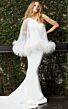 Jovani JB07360 Cape Bodice One Shoulder Wedding Gown