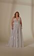 Mori Lee 3392 Lynette Sheer Top Plunging Neck Plus Size Wedding Dress