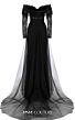 MNM Couture B1141 Long Lace Sleeve A-Line Black Dress