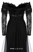 MNM Couture B1141 Long Lace Sleeve A-Line Black Dress