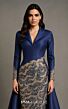 MNM Couture B1177 Long Sleeve Taffeta Overskirt Dress