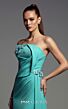 MNM Couture B1189 Draped Bodice Side Streamer Column Dress