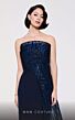 MNM Couture B1116 Side Overskirt Strapless Glitter Dress