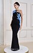MNM Couture B1152 Illusion Sleeves Side Tail Column Dress