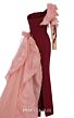 MNM Couture B1152 Illusion Sleeves Side Tail Column Dress