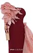 MNM Couture B1152 Illusion Sleeves Side Tail Column Dress