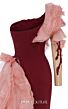 MNM Couture B1152 Illusion Sleeves Side Tail Column Dress
