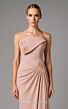MNM Couture B1171 Strapless Column Draped Skirt Dress