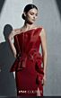 MNM Couture B1188 Pleated Asymmetric Neck Column Dress