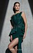 MNM Couture B1188 Pleated Asymmetric Neck Column Dress