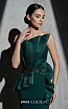 MNM Couture B1188 Pleated Asymmetric Neck Column Dress