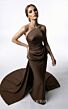 MNM Couture E0146 Draped Peplum Strapless Column Dress