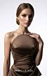 MNM Couture E0146 Draped Peplum Strapless Column Dress