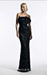 MNM Couture E0148 Asymmetric Off-The-Shoulder Black Beaded Dress