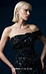 MNM Couture E0148 Asymmetric Off-The-Shoulder Black Beaded Dress