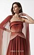 MNM Couture E0153 Ruched Bodice Peplum A-Line Dress