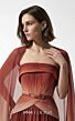 MNM Couture E0153 Ruched Bodice Peplum A-Line Dress