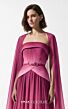 MNM Couture E0153 Ruched Bodice Peplum A-Line Dress