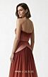 MNM Couture E0153 Ruched Bodice Peplum A-Line Dress