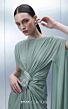 MNM Couture E0160 Asymmetric Sleeve Chiffon Knot Dress