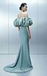 MNM Couture E0165 Puff Sleeve Mint Off-The-Shoulder Dress