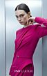 MNM Couture E0173 Jewel Neck Long Sleeve Fuchsia Dress