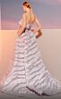 MNM Couture E0006 Long Train Belted Waist Strapless Dress