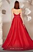MNM Couture E0013 Floral Skirt Buckle Belt Strapless Dress