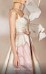 MNM Couture E0016 Floral Skirt Belted Waist Curve Neckline Dress