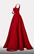 MNM Couture E0016 Floral Skirt Belted Waist Curve Neckline Dress
