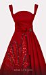 MNM Couture E0016 Floral Skirt Belted Waist Curve Neckline Dress