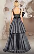 MNM Couture E0017 Layered Skirt Embellished Top Two Strap Dress