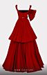 MNM Couture E0017 Layered Skirt Embellished Top Two Strap Dress