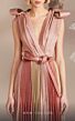 MNM Couture E0028 Pleated Skirt Plunging Neck Metallic Dress
