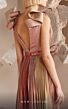 MNM Couture E0028 Pleated Skirt Plunging Neck Metallic Dress