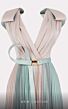 MNM Couture E0028 Pleated Skirt Plunging Neck Metallic Dress