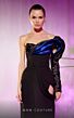 MNM Couture E0042 High Slit One Sleeve Two Tone Dress