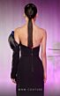 MNM Couture E0042 High Slit One Sleeve Two Tone Dress