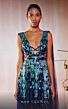MNM Couture E0044 Double Cape Plunging Neckline Embroidered Dress